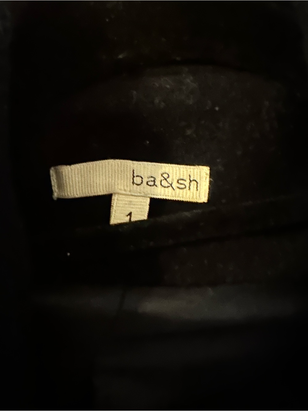 ba&sh Wool Navy Open-Front Collar Coat - Picture 2 of 4